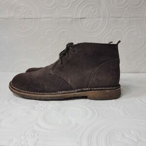 LL Bean Suede Leather Mid Lace Up Boots Gum Sole Size 10 Brown Preppy Classic